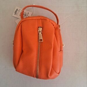 A R New York Orange Vegan crossbody/mini backpack